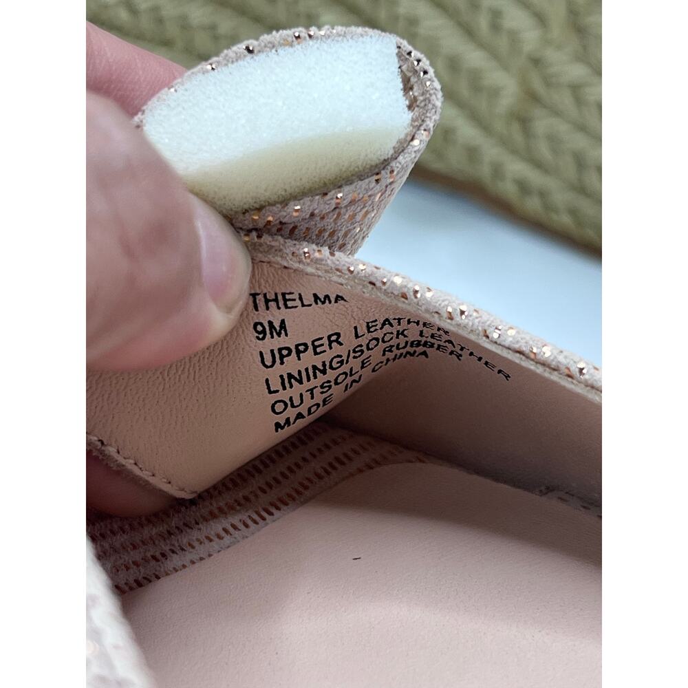 Kate Spade Thelma Leather Wedge Sandals Espadrille Blush Women's 9 NWB - Picture 9 of 13